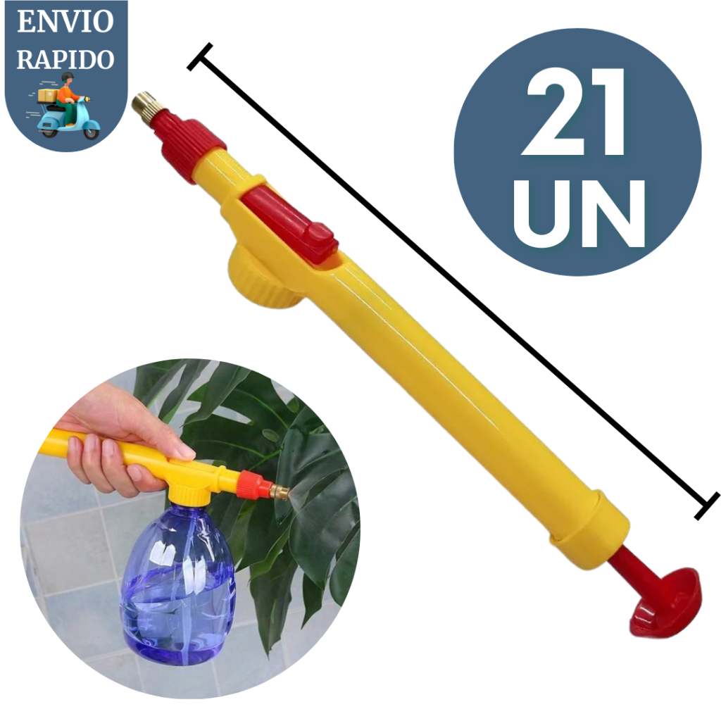 Kit Pulverizadores Garrafa Pet Portátil Manual Borrifador Pressão Bico Regulável Regador Aplicador