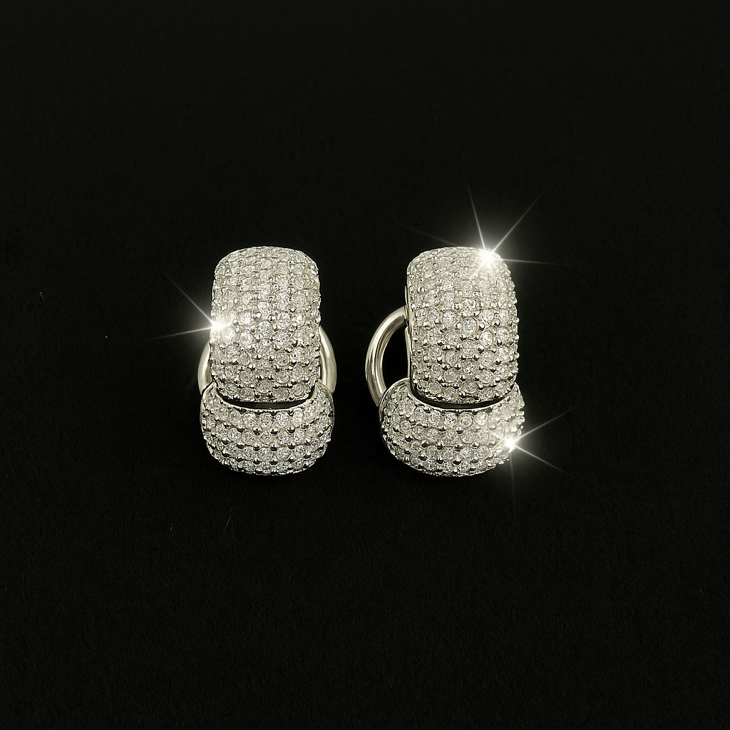 Brinco prata argola ice cravejado banhado prata 925 10mm Premium Par (NÃO ESCURECE) em Oferta na Shopee