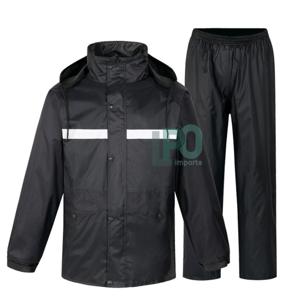 Conjunto Capa De Chuva Com Capuz Motoqueiro Motoboy Ciclista Impermeável Calça E Jaqueta