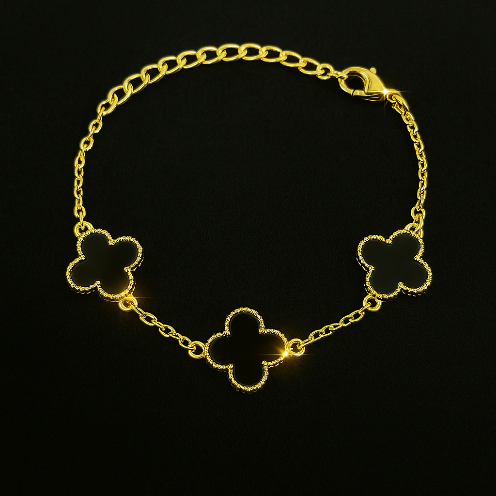 Pulseira Neymaar trevo virginiia Modelo de Luxo prata e dourado
