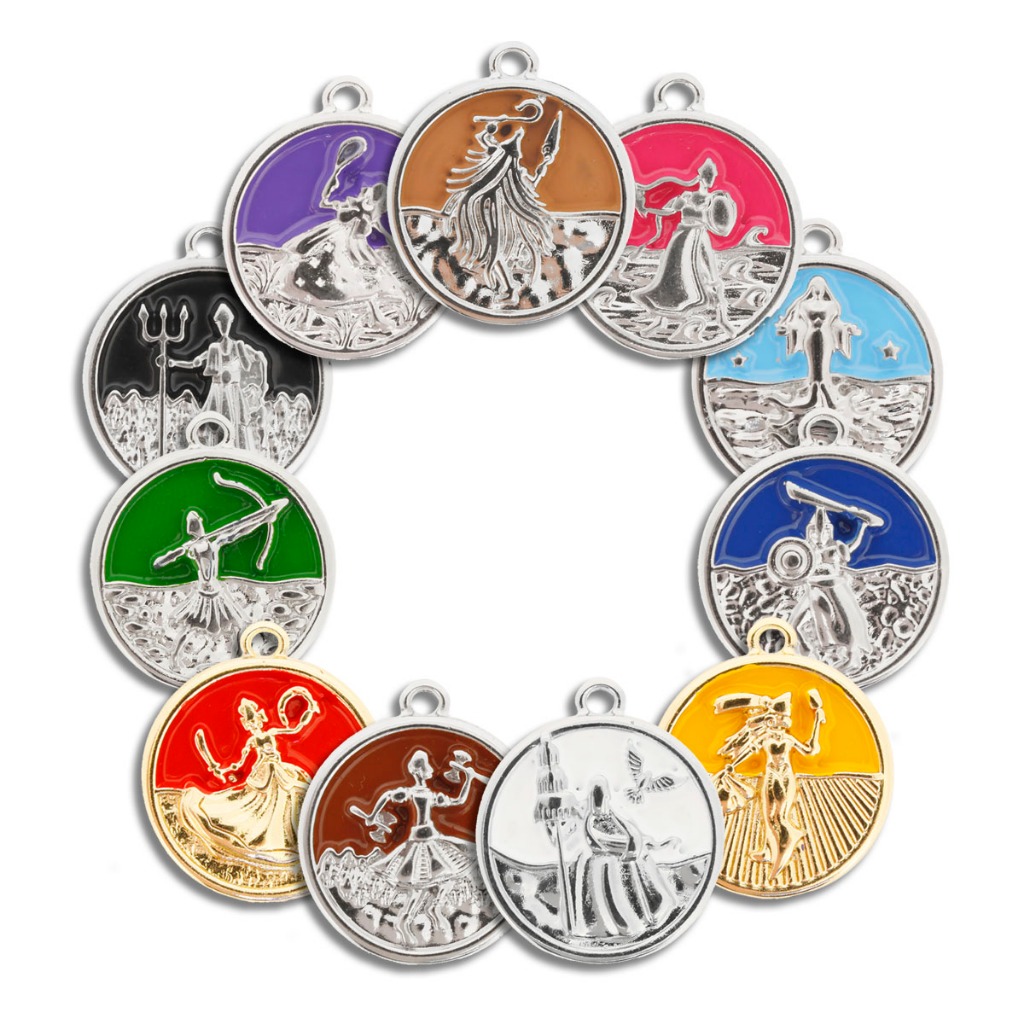 Medalhas de Orixá de Metal e Resina 30mm