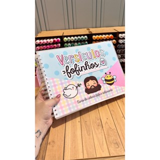 Livro de Colorir Versículos Fofinhos - 50 Páginas - Papel 180g Durinho - Capa Dura