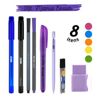Kit Escolar Canetas 0.7mm Fine Liner Marca-texto Lapiseira Borracha e Grafite em Oferta na Shopee