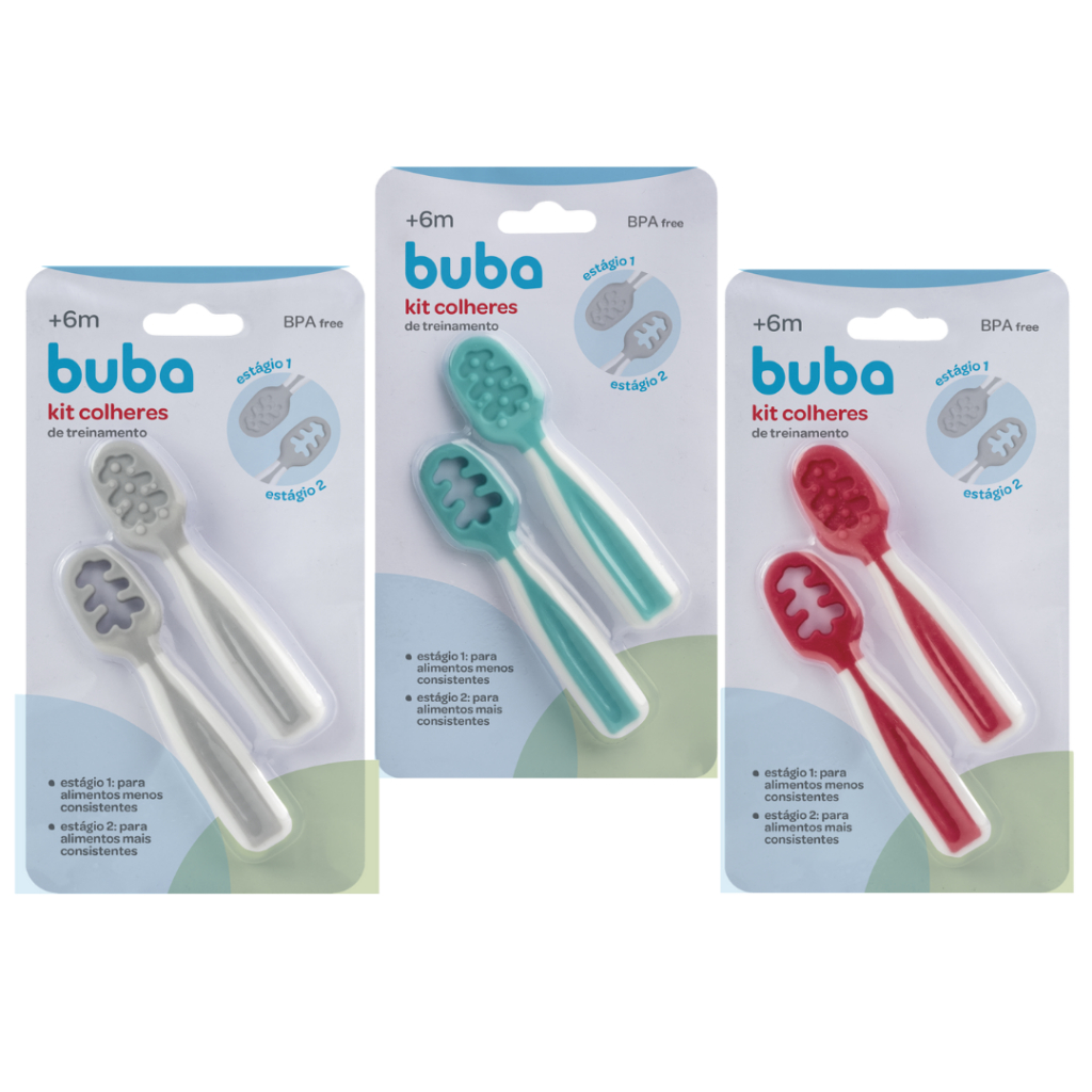 Kit Colheres de Treinamento para Bebês Introdução Alimentar 2 estágios - Buba