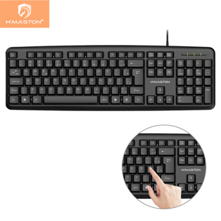 H'maston K816 teclado com fio escritório profissional pra computador conexão USB em Oferta na Shopee