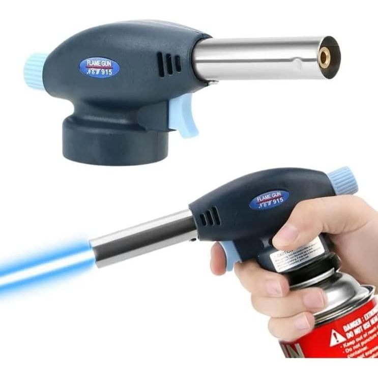 Maçarico Portátil de Cozinha Culinário Acendedor Automático Manual Chama Ajustável