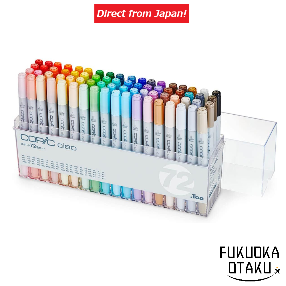 Marcadores COPIC Ciao 72 Cores Conjunto Completo para Ilustração e Arte Multicor【Direto do Japão】