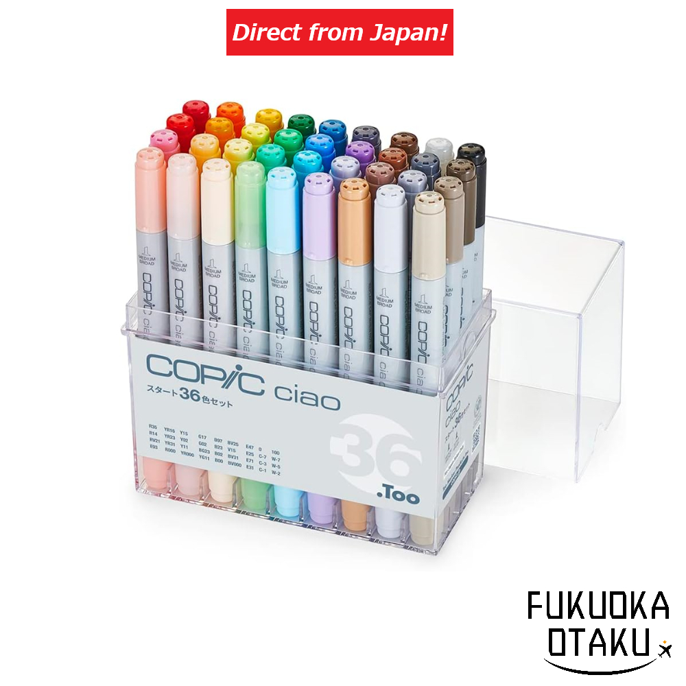 Marcadores COPIC Ciao 36 Cores Conjunto Completo Multicor para Ilustração e Arte【Direto do Japão】