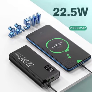 Carregador Portátil 20000mah grande capacidade power bank 22.5w rápido portátil bateria C…