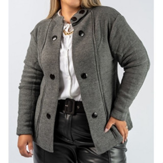 Casaco Feminino Trico Inverno Luxo Cardigan Botões Aberto Lã Elegante Frio Plus Size 20178