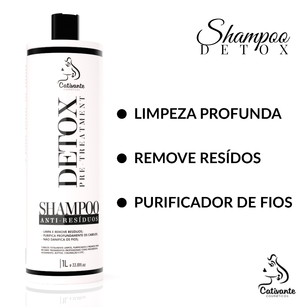 Shampoo Anti Residuo Detox Capilar Zero Metal 1L Cativante em Oferta na Shopee
