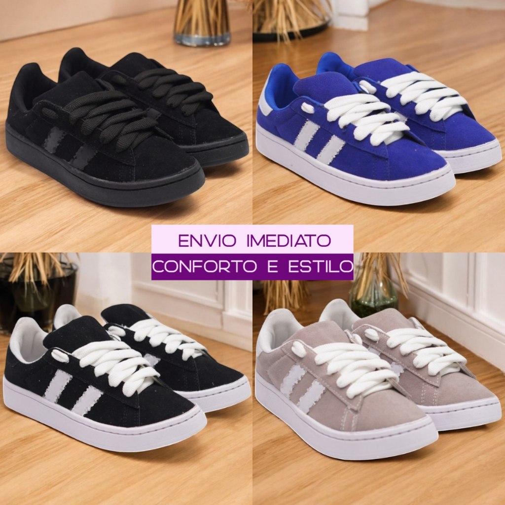 Tênis Feminino Casual Skatista de Camurça Borracha Antiderrapante, Estilo e Conforto Pront...