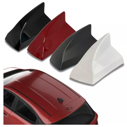 Antena Shark Tubarão Receptiva Antico Cor Preto Brilhante Prata Branco