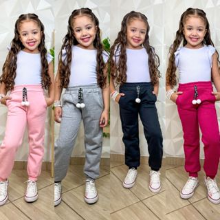CALÇA MOLETON INFANTIL MENINA em Oferta na Shopee