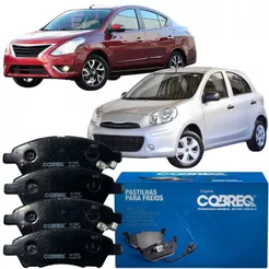 Jogo de 04 Pastilhas de Freio Dianteiro Original Cobreq Nissan March Versa