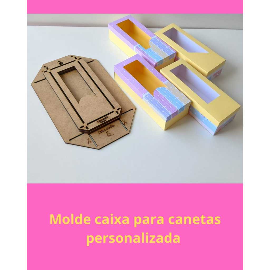 Molde mdf caixa para canetas personalizadas caixa e 2tampas em Oferta na Shopee
