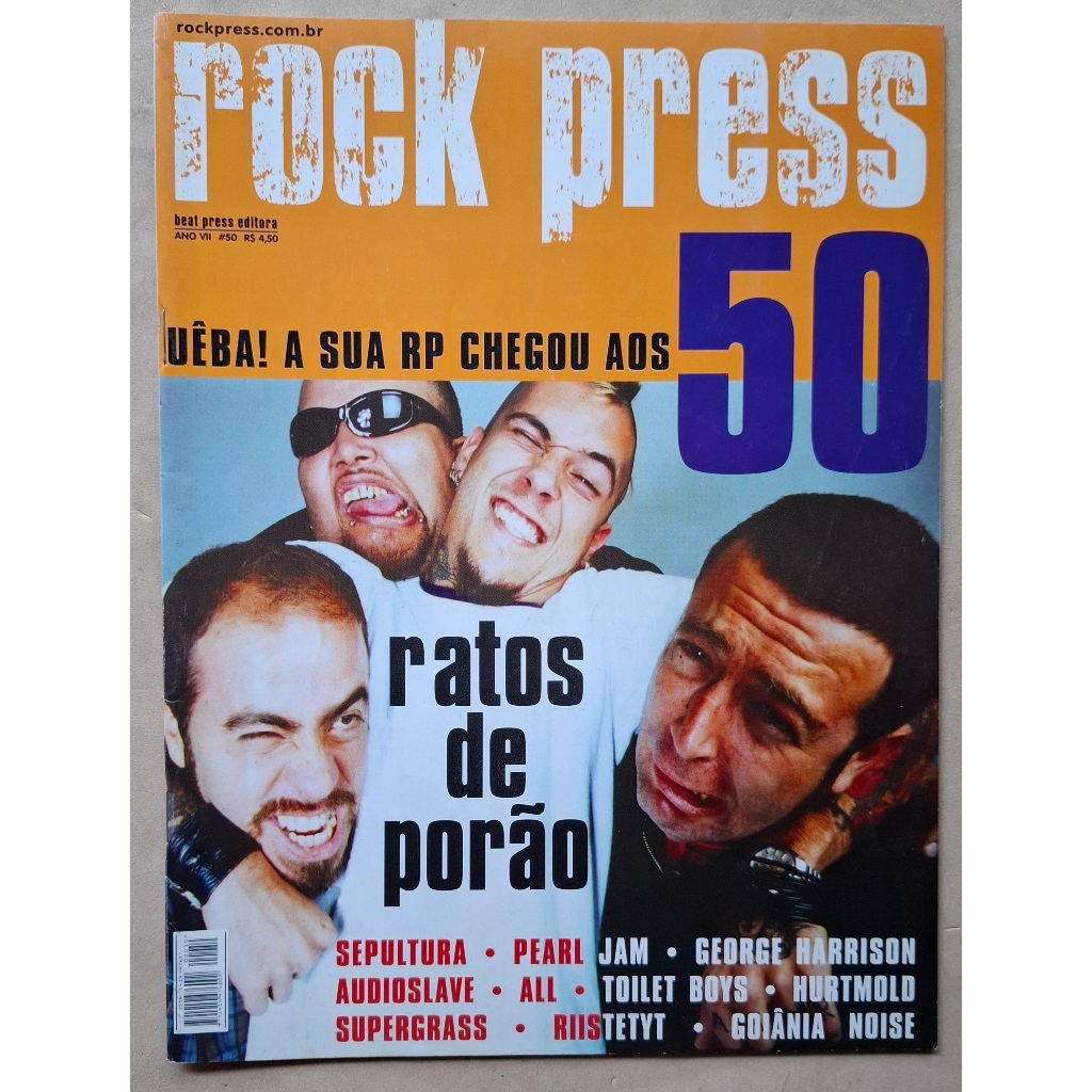 REVISTA ROCK PRESS 5O RATOS DE PORÃO SEPULTURA PEARL JAM GOIÂNIA NOISE