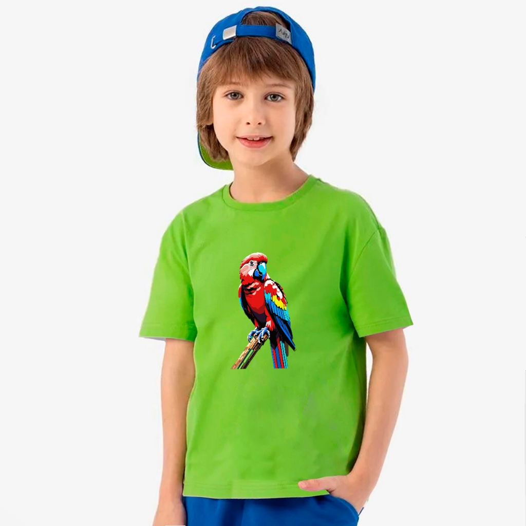 Camisa Masculina Algodão Leve & Confortável Bom Caimento Pano Premium Estampada Desenho Ararinha