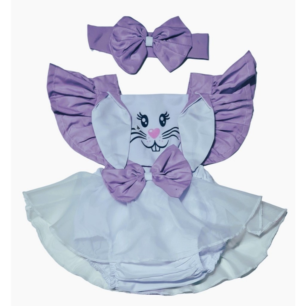 body romper coelhinha da Páscoa para bebês menina fantasia vestido fotos mesversário de coelho Borboletinhas Kids em Oferta na Shopee