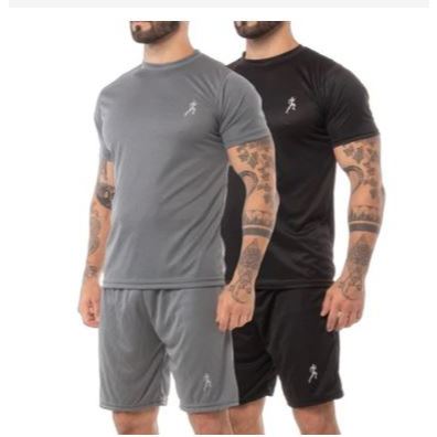 Kit 2 Camisetas Masculinas + 2 Bermudas Masculinas Academia Esportiva - Conjunto BLACK FRIDAY