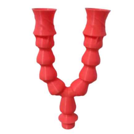 Loc Line Duplo em Y 6 gomos + Rosca 1/2 polegada com bico Vortex LARANJA NEON