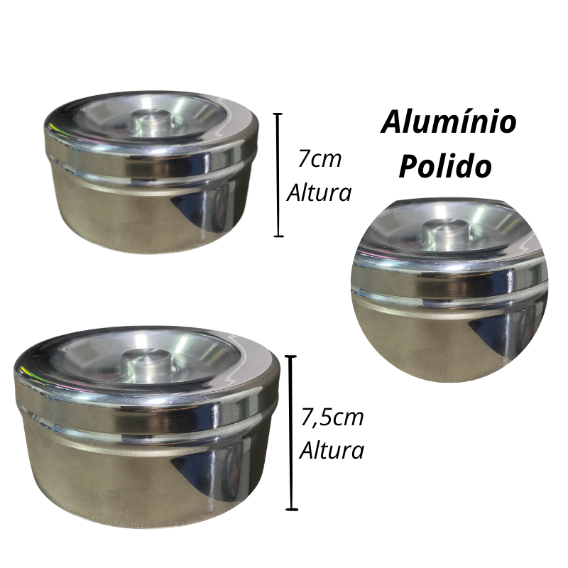 kit 2 Marmitas Alumínio Polido reforçado n°14 n°16 — imagem 2 de 2