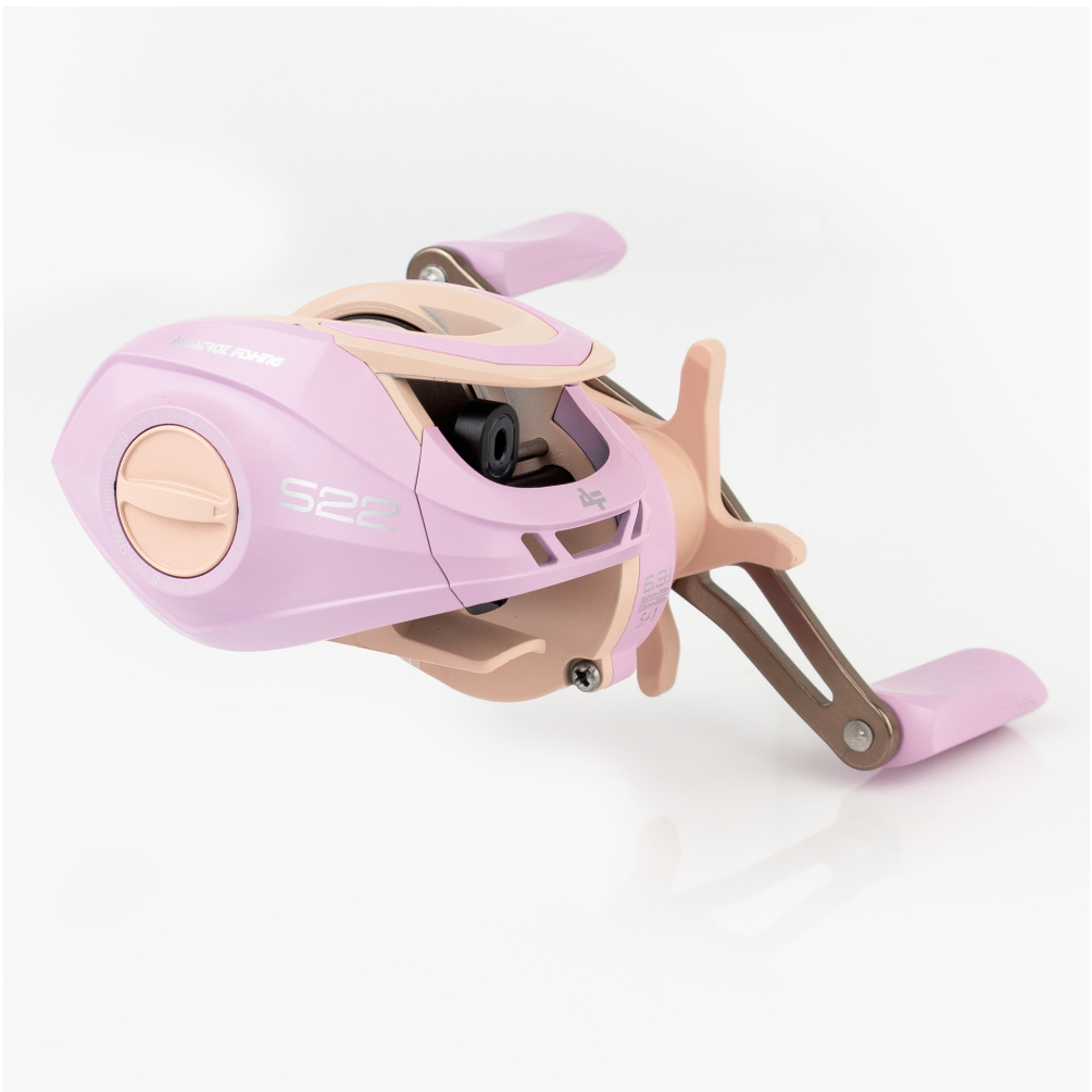Carretilha Manivela Esquerda S22 5+1 Rolamento Pink  Lado Da Manivela Esquerdo