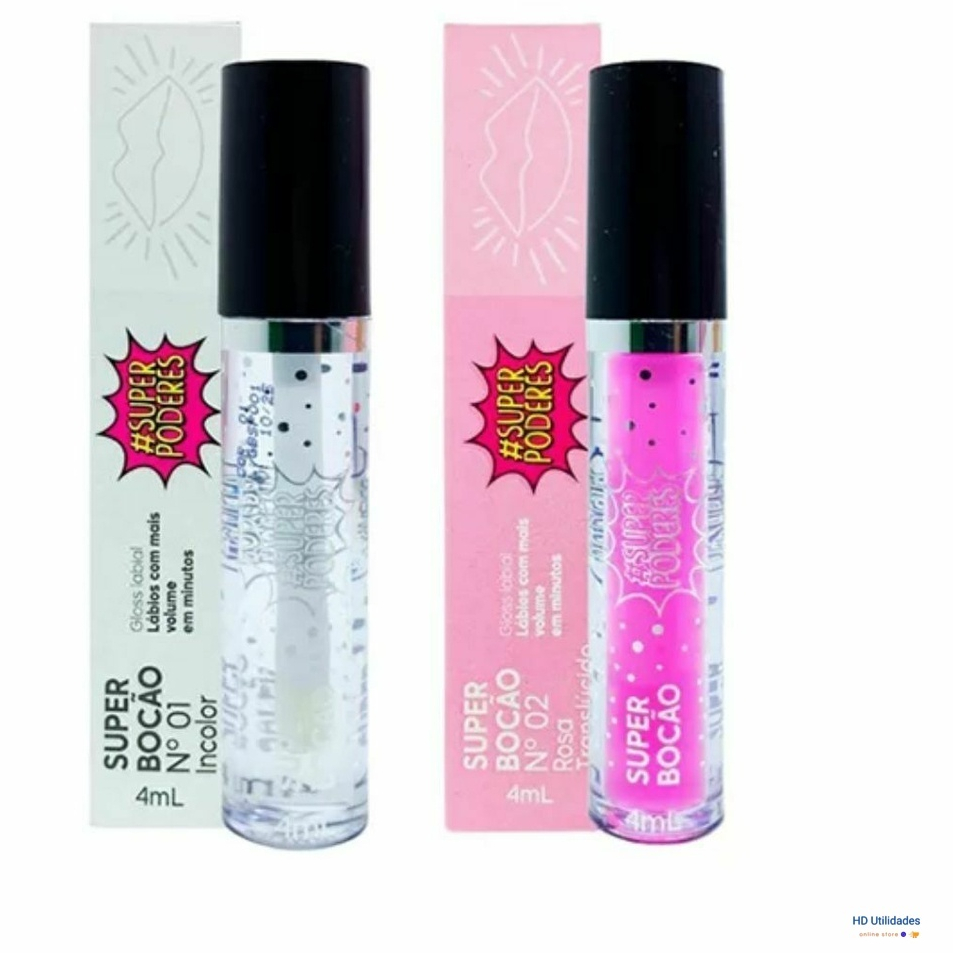 Gloss Lip Volumoso Aumenta boca Labial Super Bocão - Super Poderes