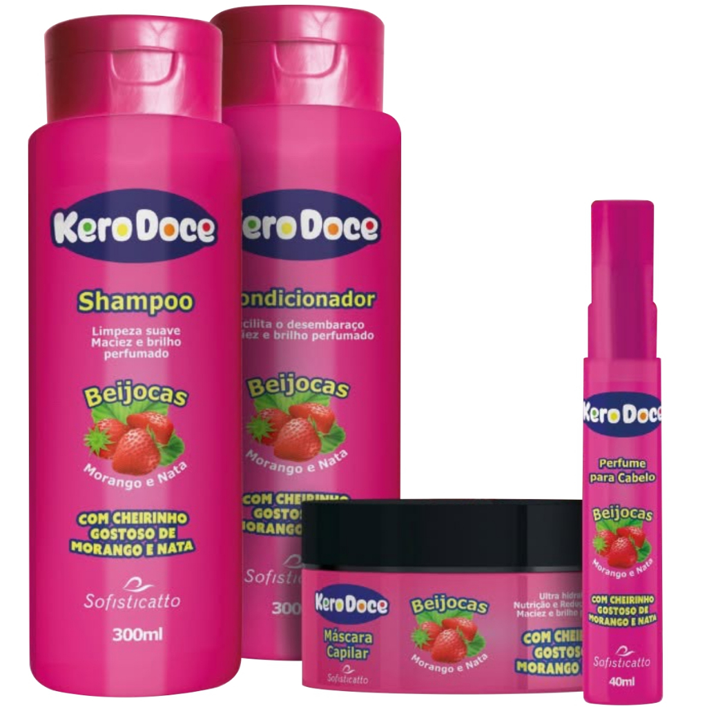 KIT CAPILAR KERO DOCE BEIJOCAS SOFISTICATTO COSMETICOS HIDRONUTRIÇÃO E MACIEZ