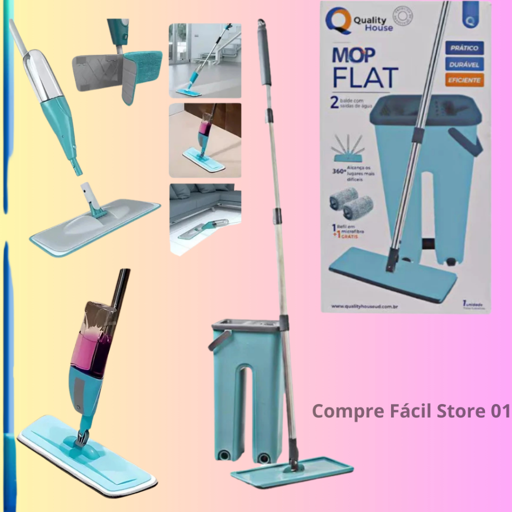 Rodo Spray Magico Esfregão Spray Mop Rodo Limpa Fácil Borrifador Reservatório Promoção