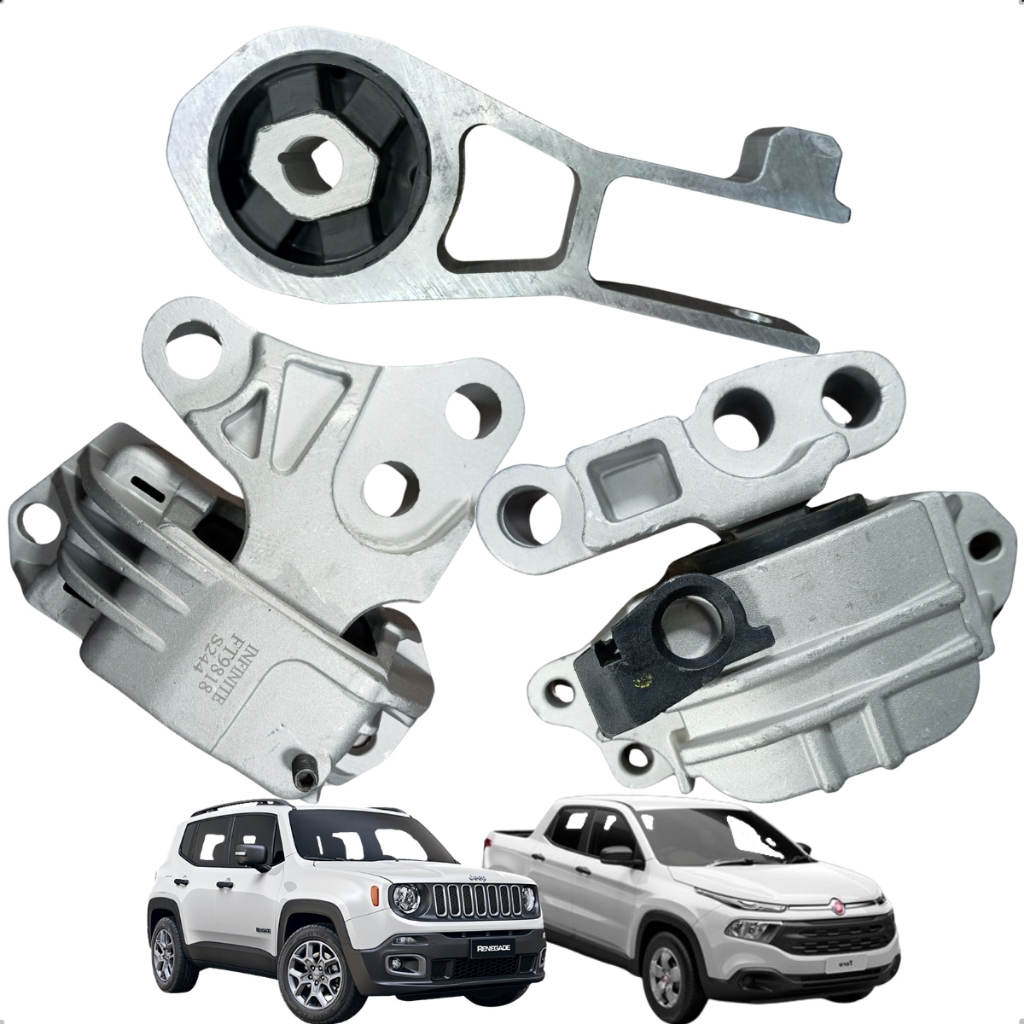 Kit 3 Coxim do Motor Fiat Toro Renegade 2.0 16v Diesel Automático 2016 2017 2018 2019