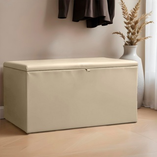 Baú Grande Retangular Em Couro Sintético 90x40x44cm - Várias Cores em Oferta na Shopee