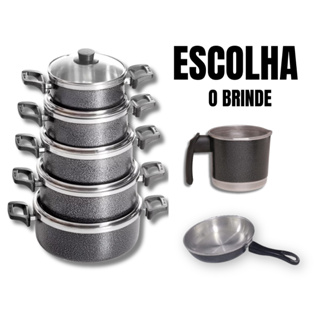Kit Jogo de Panelas 6 peças Alumínio Tampa de Vidro Reforçado Excelente Qualidade em Oferta na Shopee