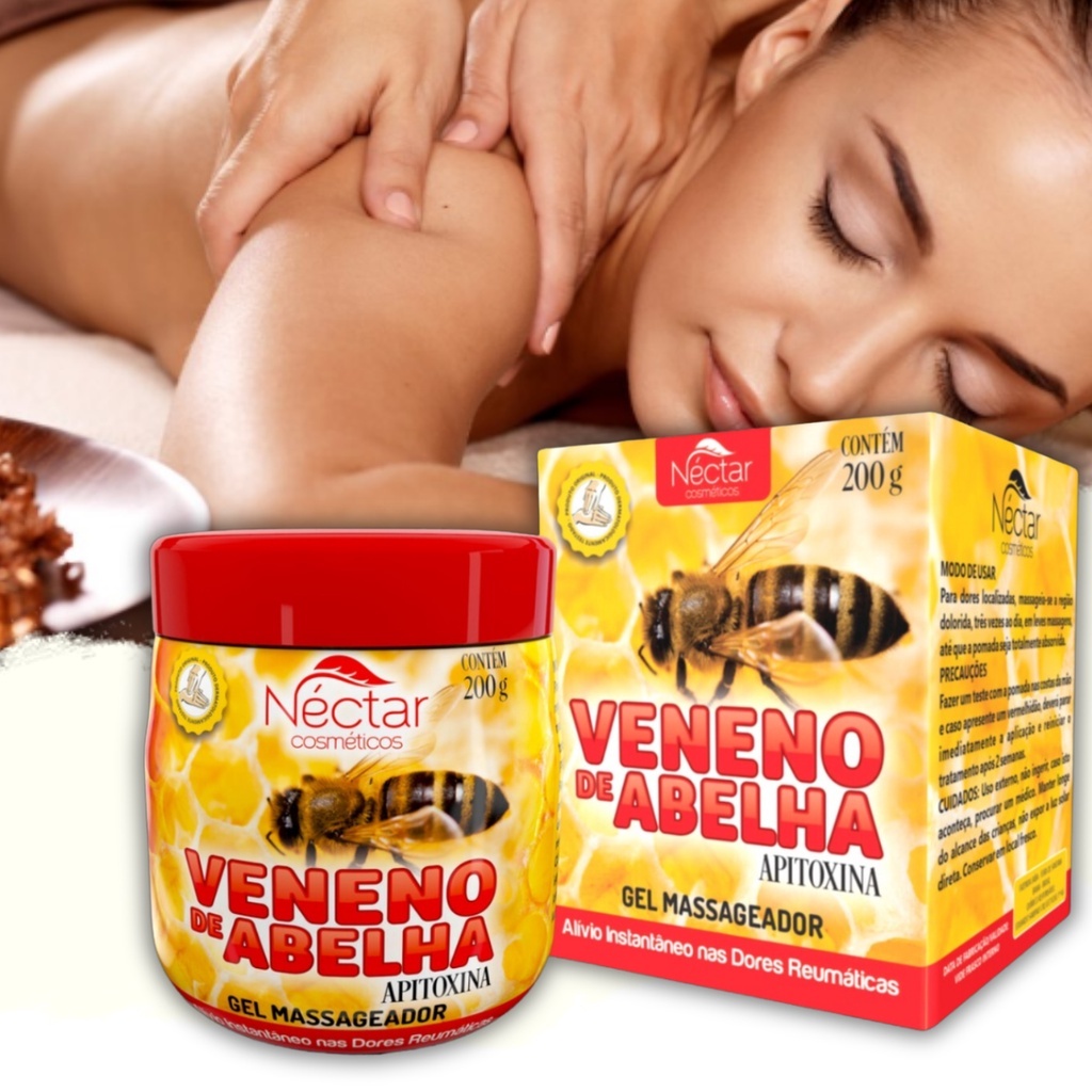 Gel Massageador Veneno De Abelha Néctar Cosmeticos 200g Original Extra Forte - Pomada em Oferta na Shopee
