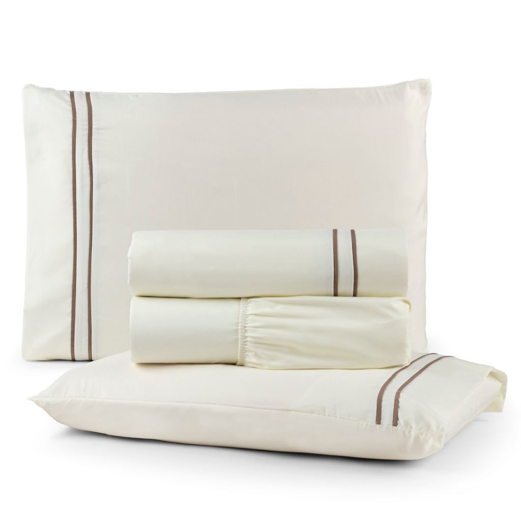 JOGO DE LENÇOL CAMA QUEEN 4 OU 3 PEÇAS IMPERIAL PERCAL 300 FIOS em Oferta na Shopee