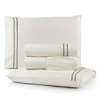 JOGO DE LENÇOL CAMA QUEEN 4 OU 3 PEÇAS IMPERIAL PERCAL 300 FIOS em Oferta na Shopee