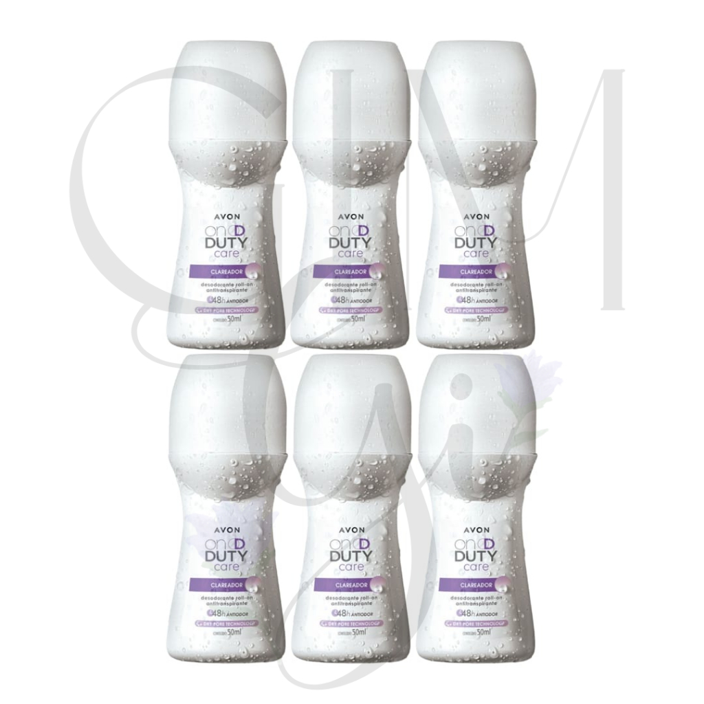 Kit com 6 Desodorante Roll-on On Duty Clareador -Avon. em Oferta na Shopee