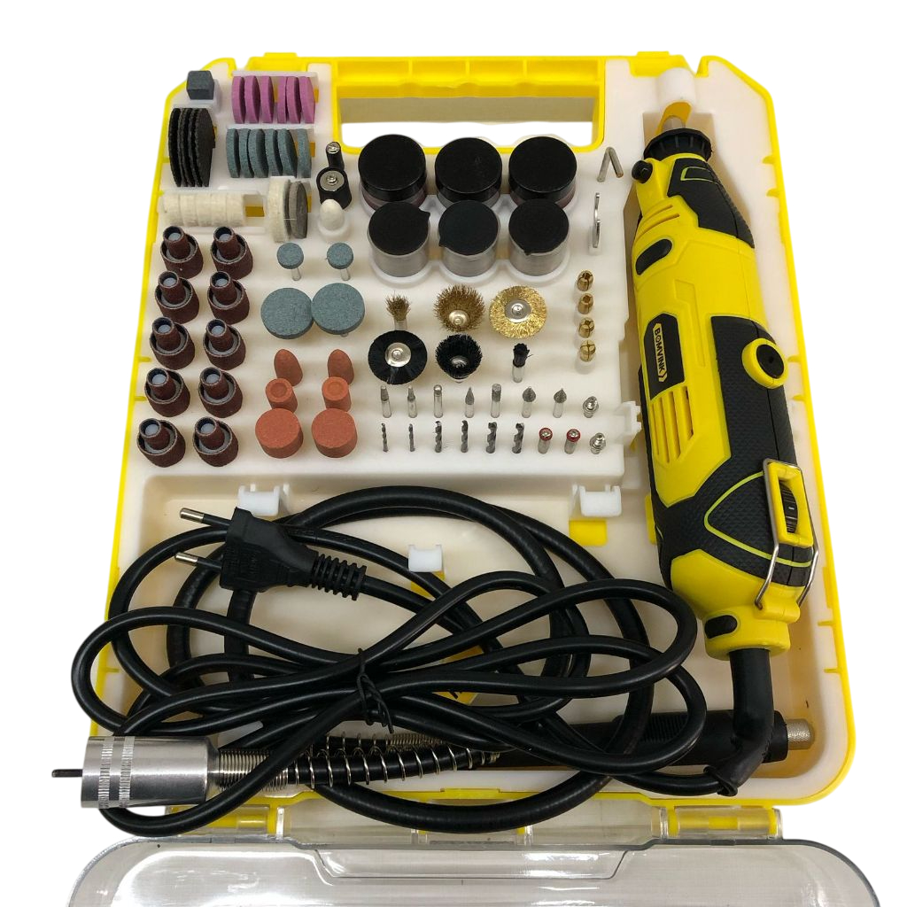 Kit Retífica Elétrica Multifunções 110/220V 135w 191 PEÇAS com Eixo flexível