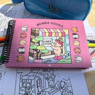 Livro de Colorir A5 Bobbie Goods Espiral Capa Dura Folhas 120g com Acetato Protetor em Oferta na Shopee