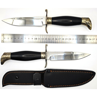 Faca Para Churrasco pesca Camping CABO PRETO BRANCO E MADEIRA DETALHES BRONZE GD-A9 CORTE ABSOLUTO em Oferta na Shopee