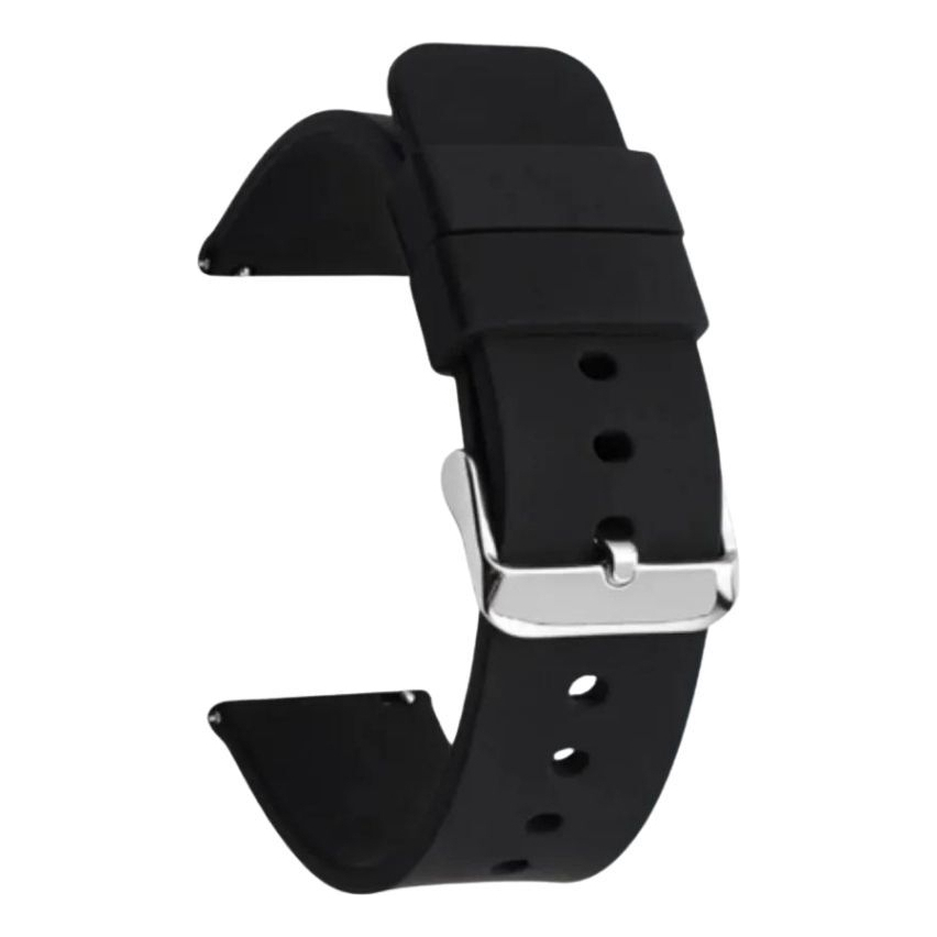 Pulseira Silicone 22mm Fecho Tradicional Compatível Relógio Smartwatch Amazfit Reposição Preto