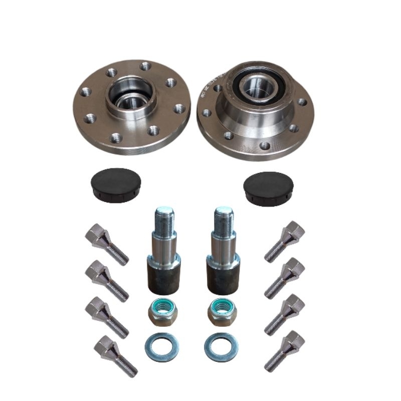 kit Cubo multifuro 4x100 e 4x108 + pontas de eixo 44mm completo para 1 eixo 8 parafusos de roda para carretinha reboque