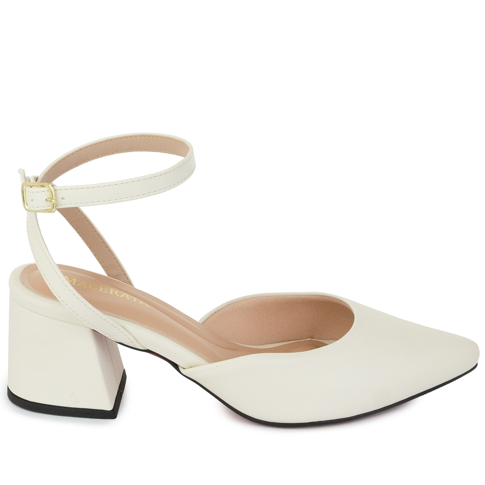 Scarpin Mule Feminino Moda Modesta com Fivela Salto Médio Elegante Sofisticado Ref: 14.302