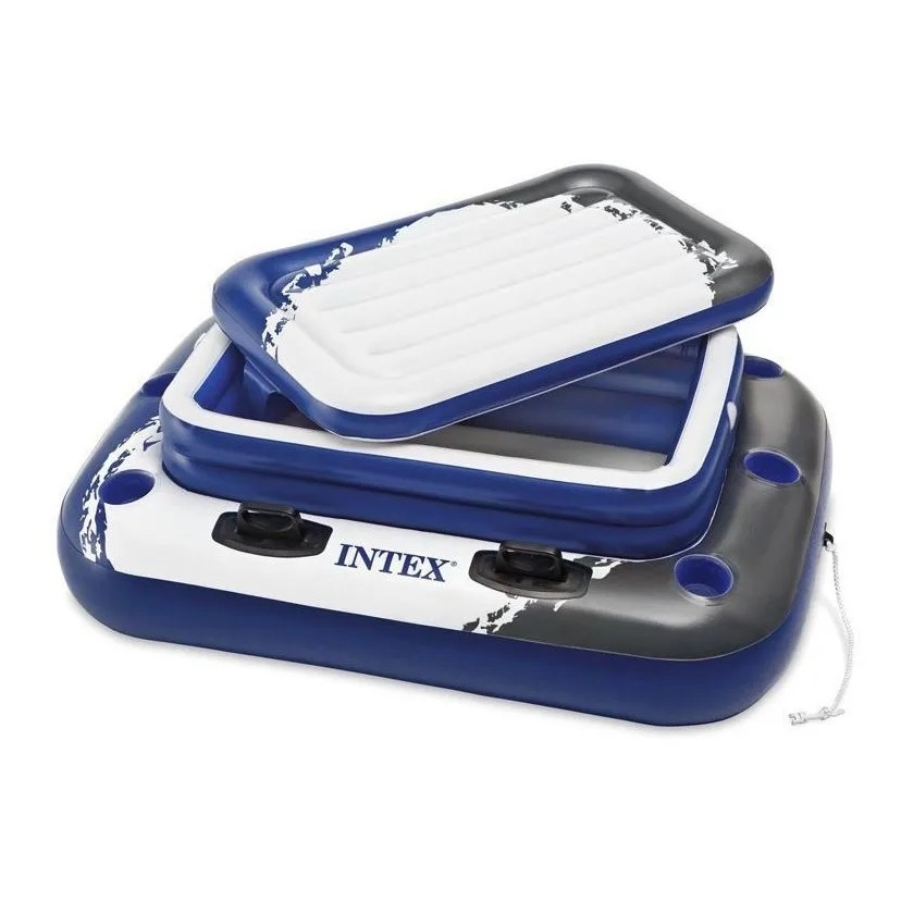 Cooler para Piscina Bar Flutuante Inflável 72 Latas + Gelo com 6 Porta Copos e Alças - Intex