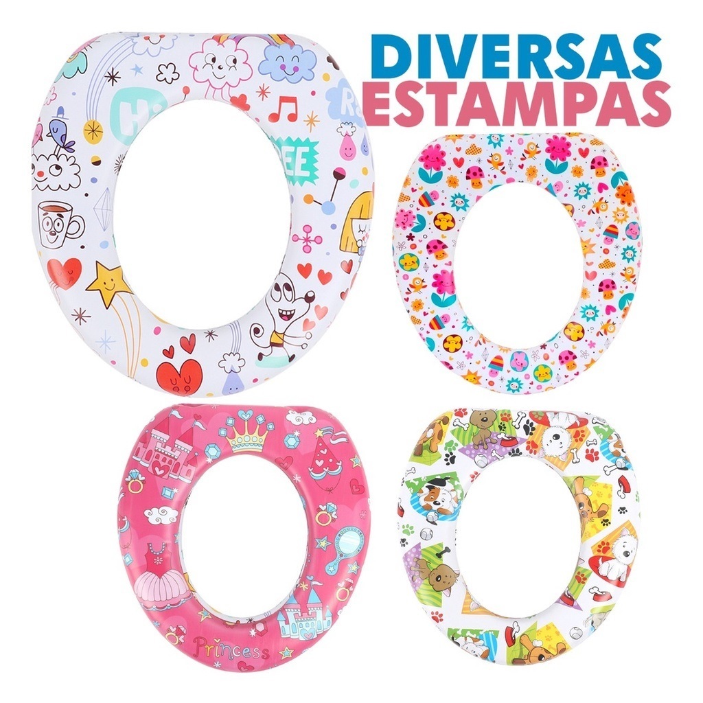 Assento Sanitário Redutor Infantil Almofadado 27.5x29x6Cm Troninho Vaso Sanitário Utensilio