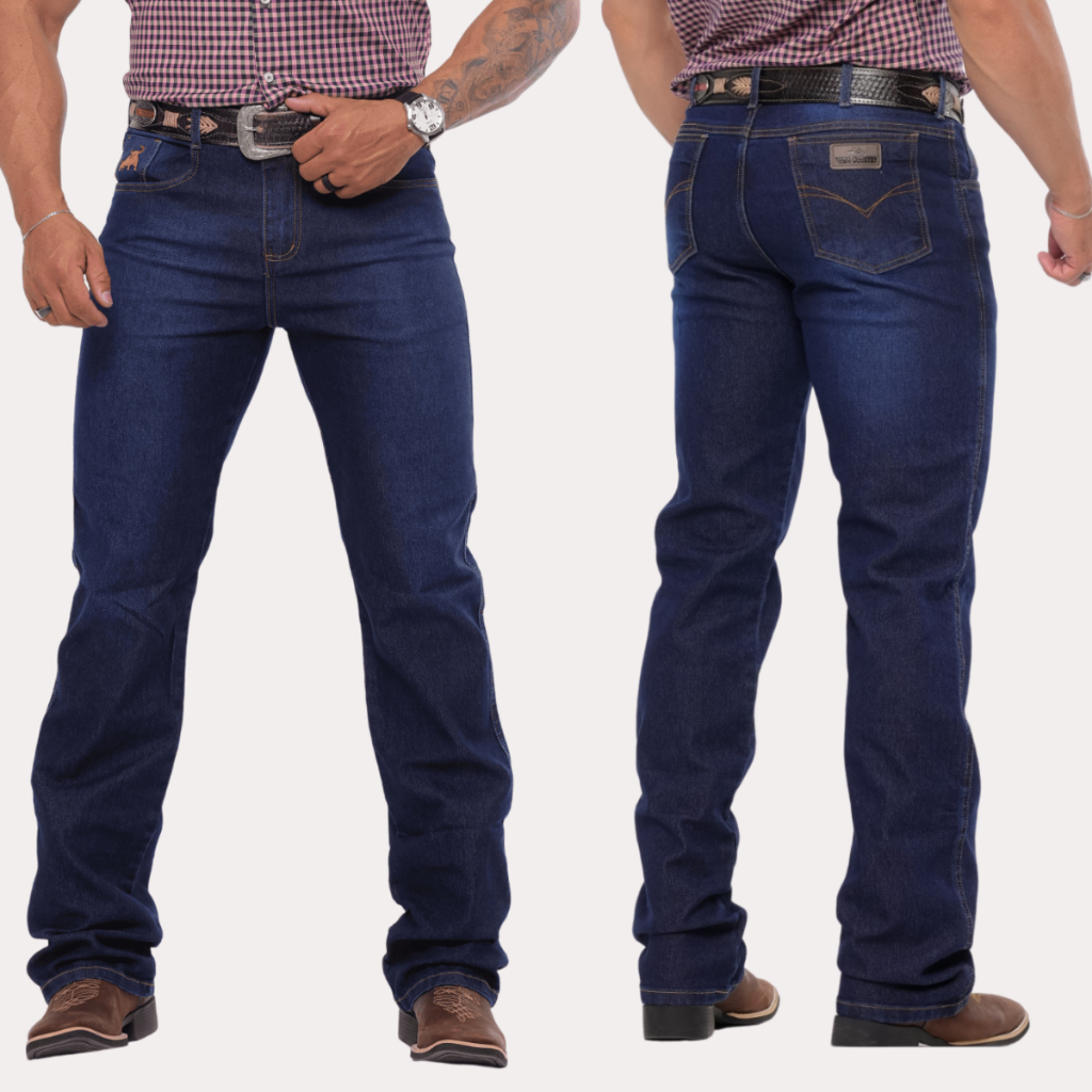 Calça Rodeio COUNTRY TRADICIONAL MASCULINA Boiadeiro Elastano Montaria Jeans Grosso