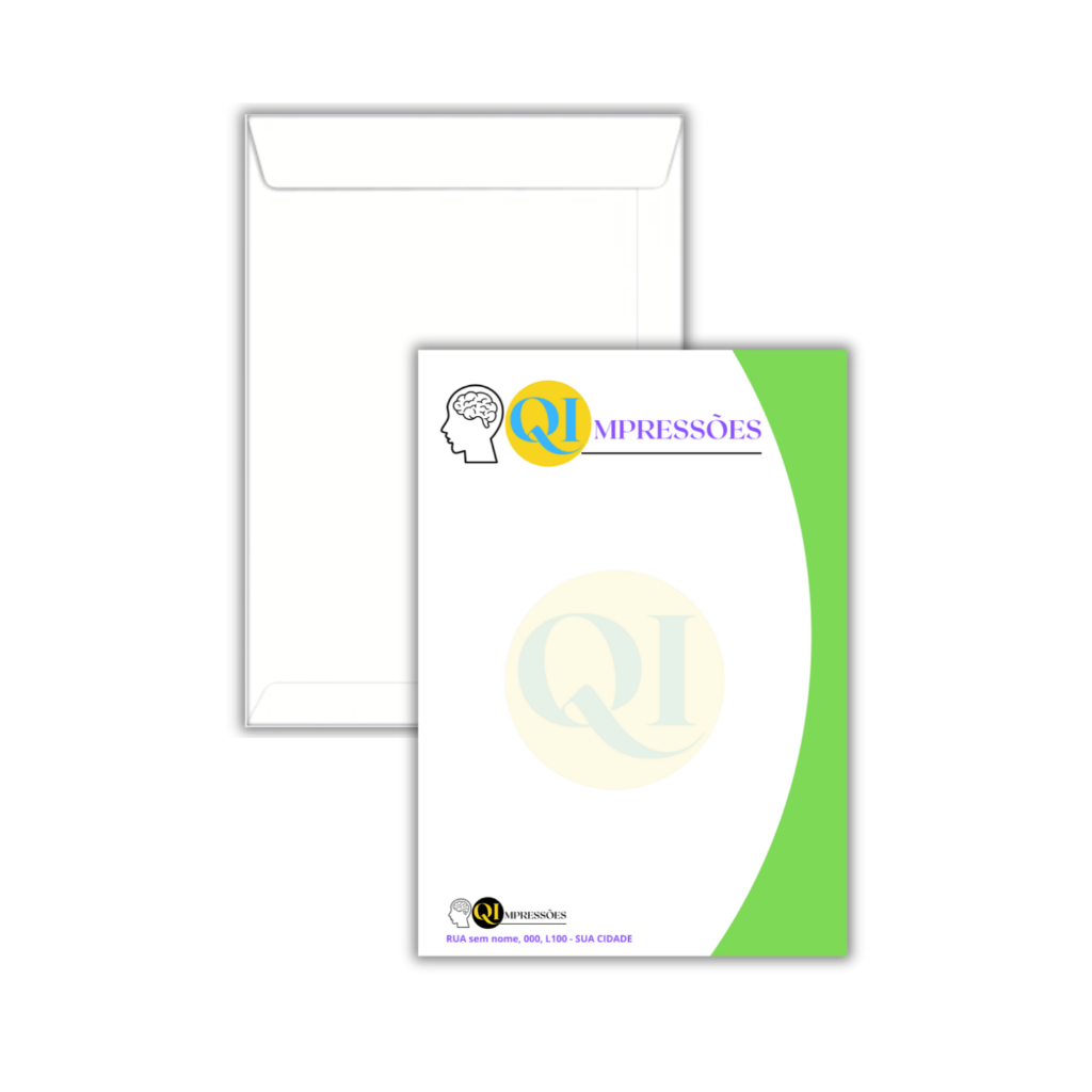 Envelope Saco Branco Personalizado 162x229mm / Meio A4