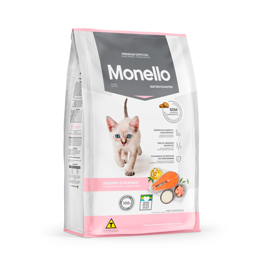 Ração Monello para Gatos Filhotes Sabor Salmão e Frango 1kg