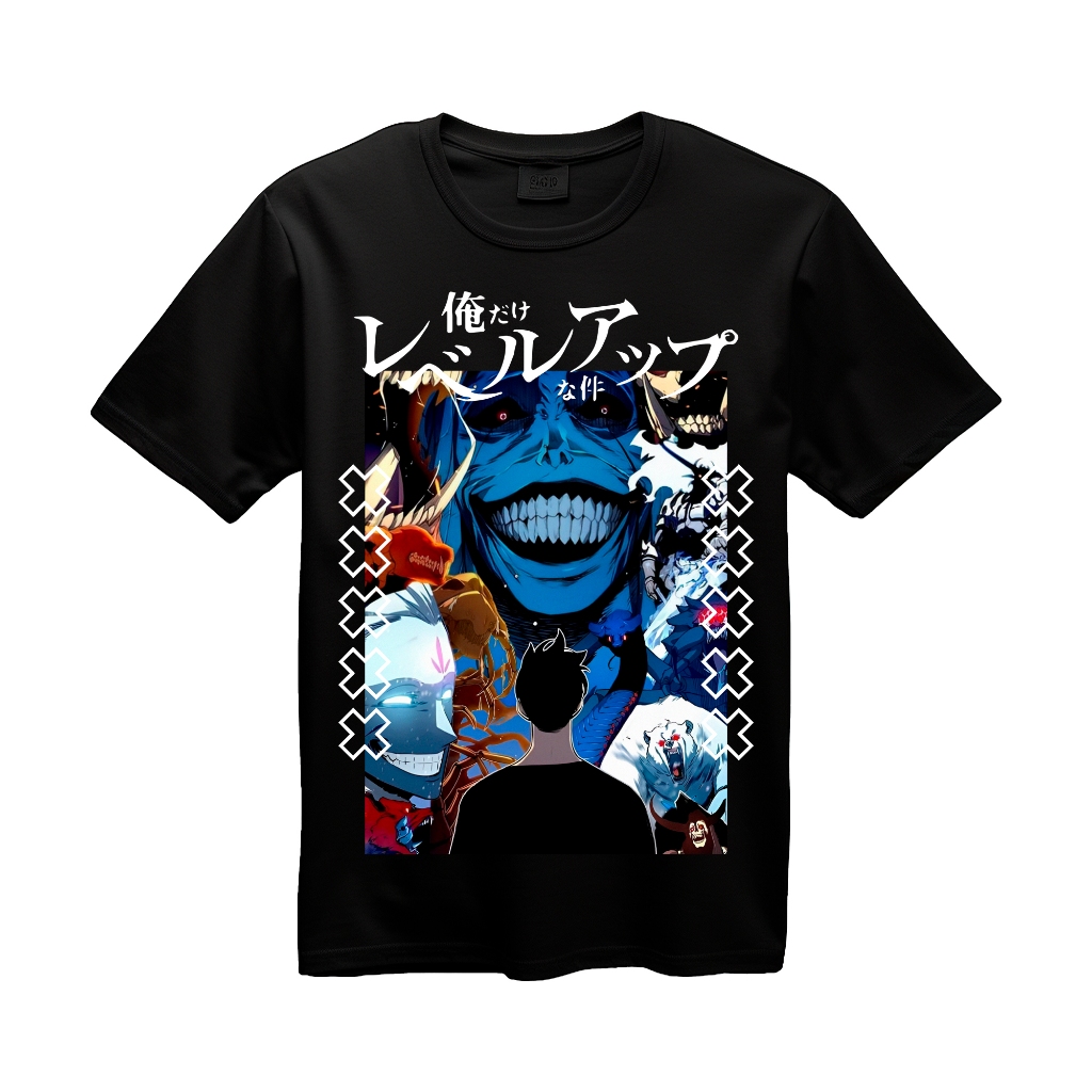 Camiseta Unissex Personagens Anime Solo Leveling Sung Jin Woo Monarca Estampada