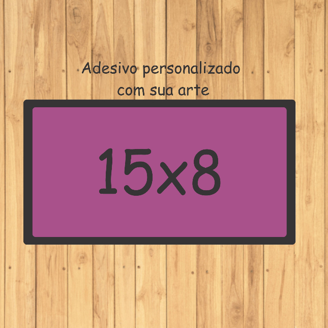 Adesivo retangular - 15x8cm - Personalizado com sua arte